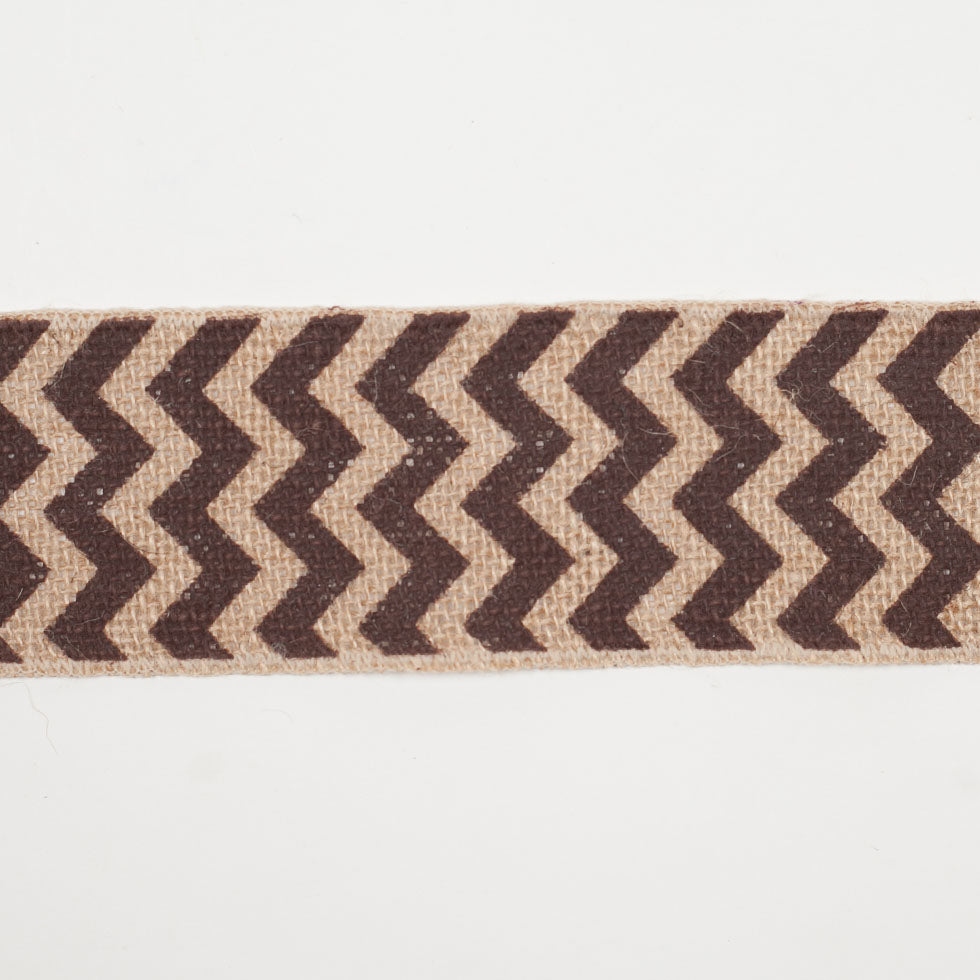 2.5" Brown Jute Chrevron Woven Trim Detail