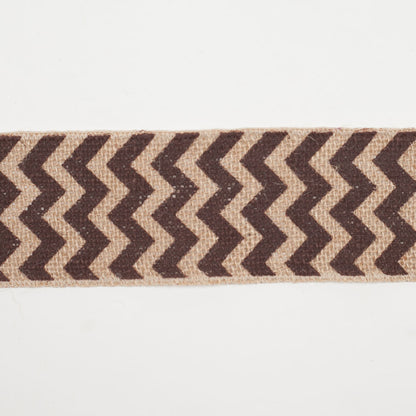 2.5" Brown Jute Chrevron Woven Trim Detail