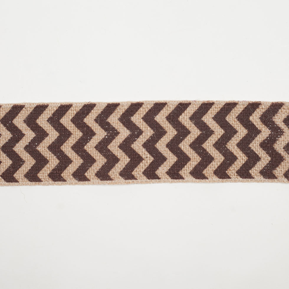 2.5" Brown Jute Chrevron Woven Trim
