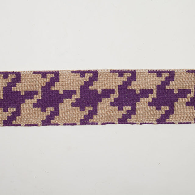 2.5 Purple Jute Houndstooth Woven Trim