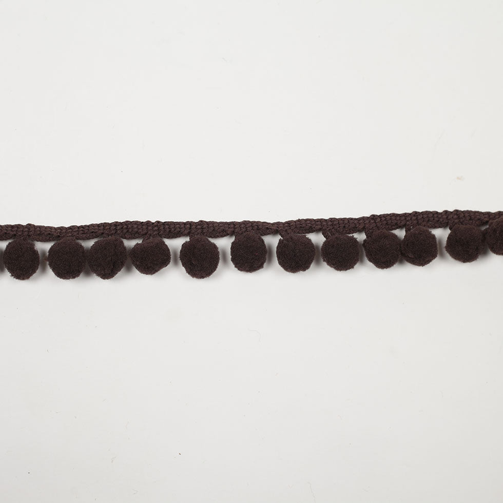 Brown Polyester Pom Pom Trim