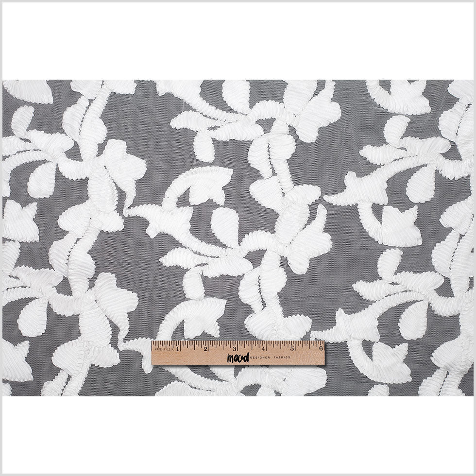 White Ribbon Embroidered Netting Full