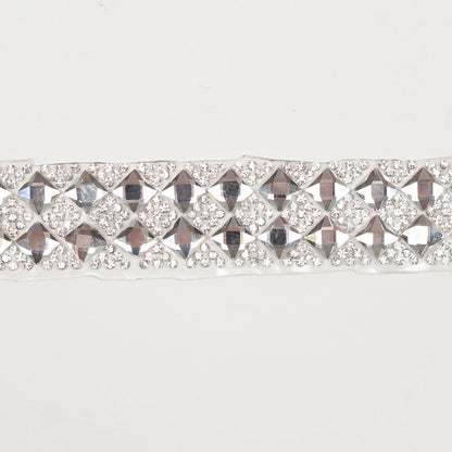 1 Silver Iron On Rhinestone Trim - Detail