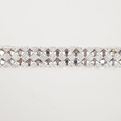 1 Silver Iron On Rhinestone Trim