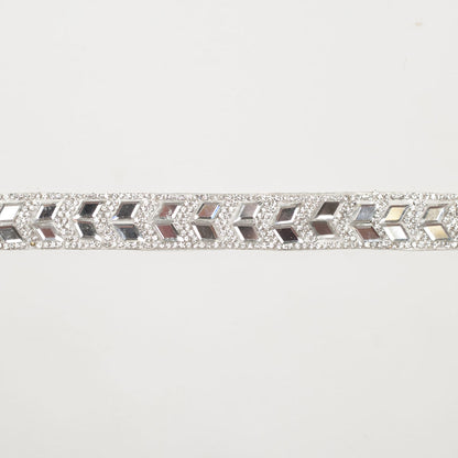 0.75" Silver "Iron On" Rhinestone Trim