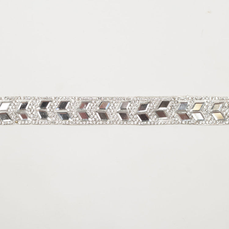 template--25130090922057__main-0.75" Silver "Iron On" Rhinestone Trim