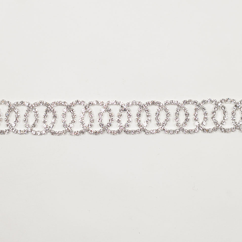 0.75 Silver Circular Rhinestone Trim