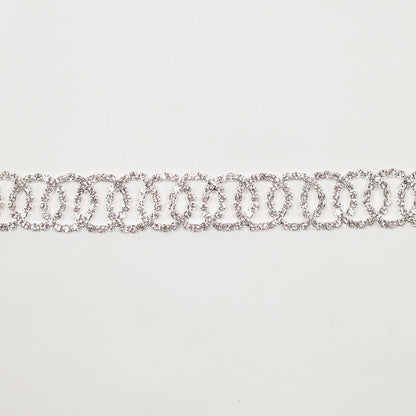 0.75 Silver Circular Rhinestone Trim