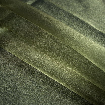 Olive Iridescent Nylon Organza - Detail