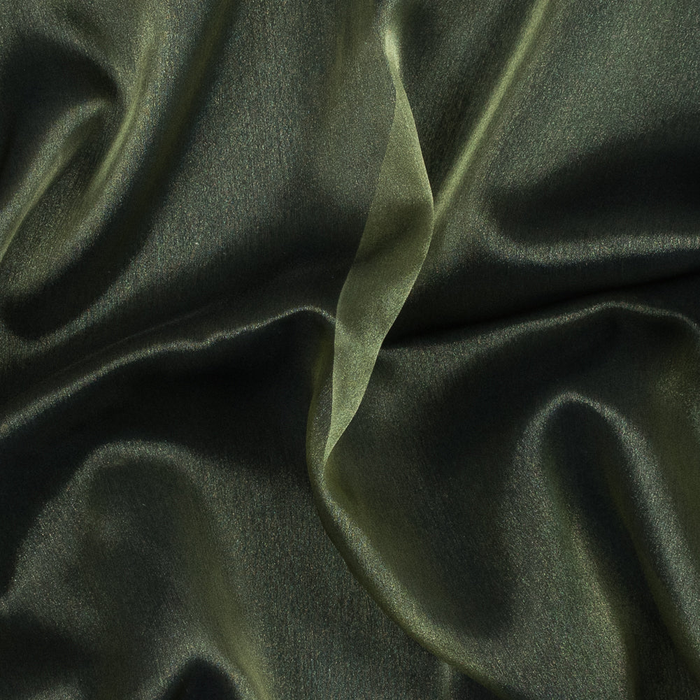 Olive Iridescent Nylon Organza