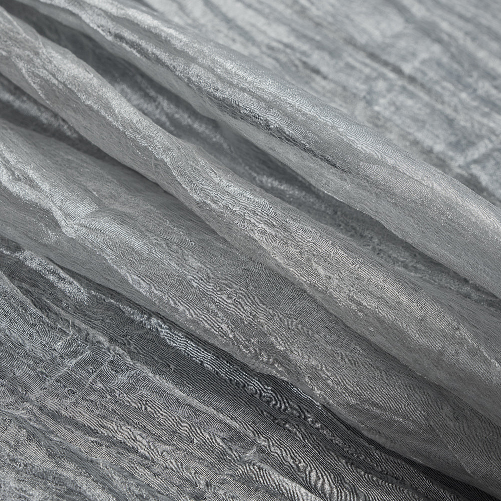 Silver Crushed Nylon Organza - Detail