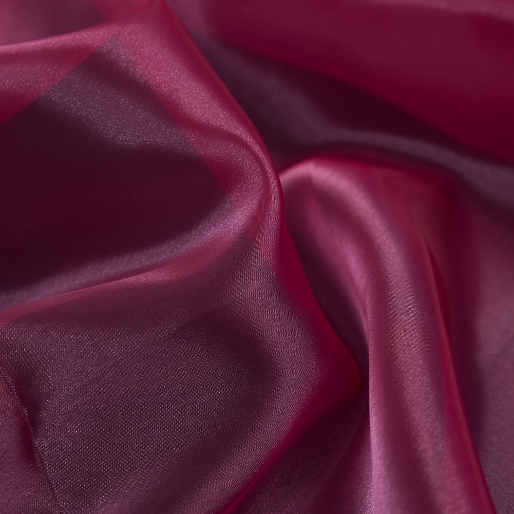 Raspberry Iridescent Polyester Organza - Full