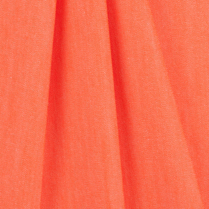 Hot Orange Stretch Cotton Blended Denim - Folded
