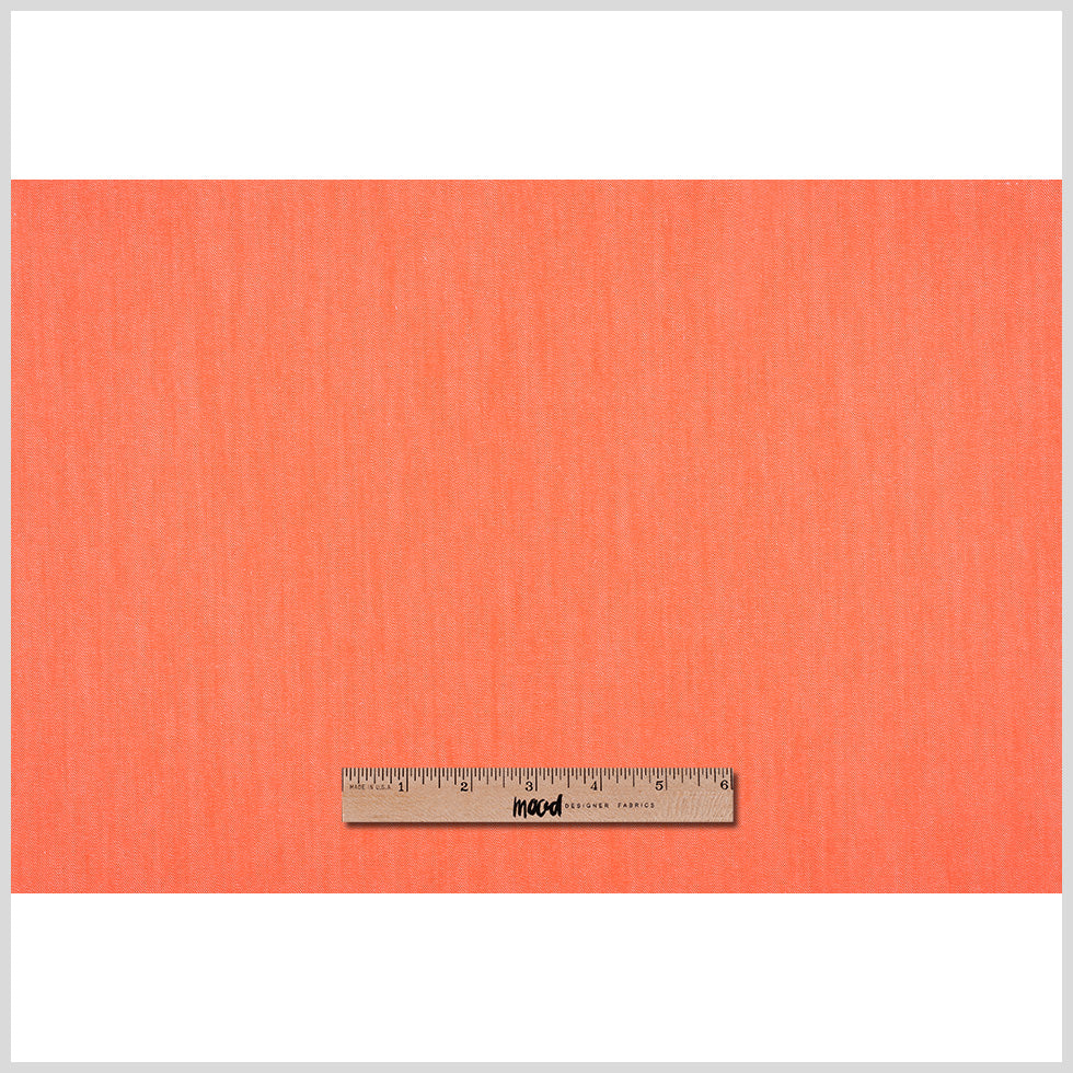 Hot Orange Stretch Cotton Blended Denim - Full