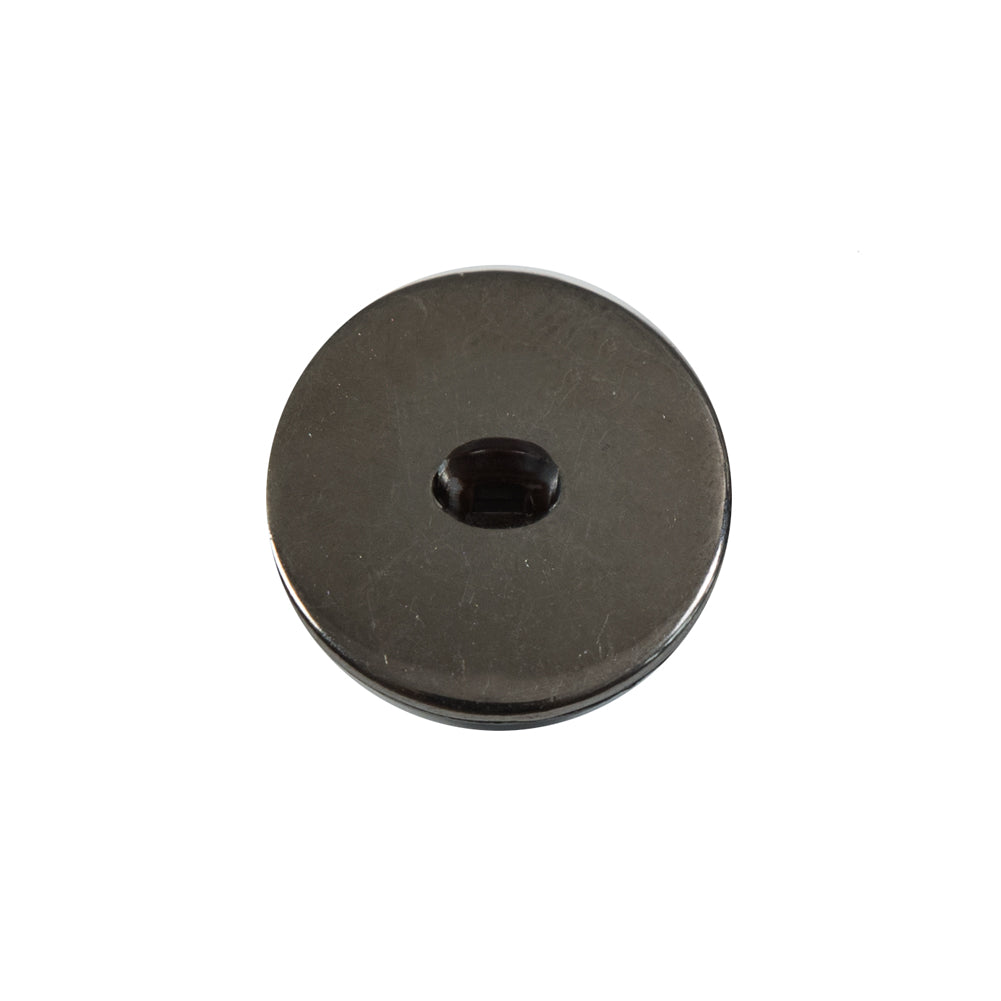 Shank Back Zamac Button - 32L/20mm - Black with Gunmetal Gray Metal Rim Detail