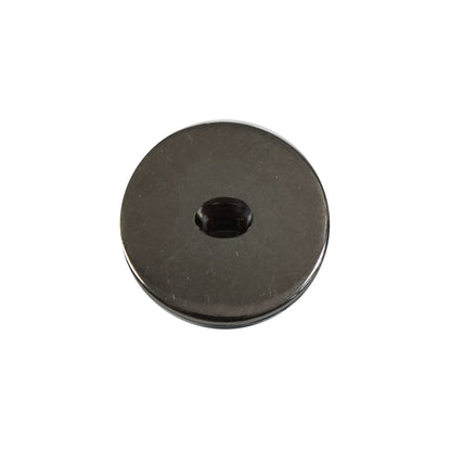 Shank Back Zamac Button - 32L/20mm - Black with Gunmetal Gray Metal Rim Detail
