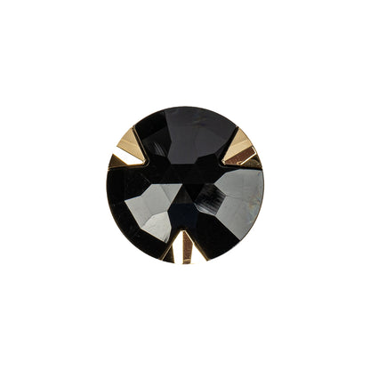 Black/Gold Rhinestone Button - 28L/18mm