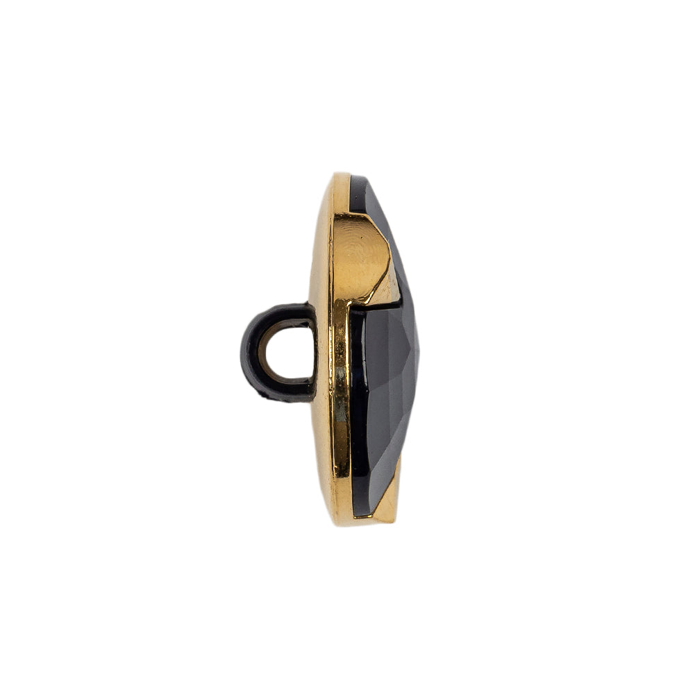 Navy/Gold Rhinestone Button - 36L/23mm - Folded
