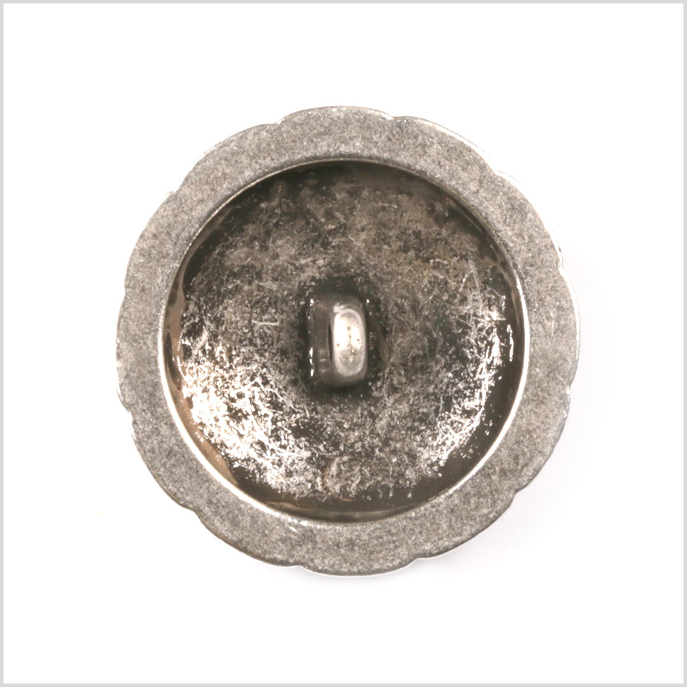 Navy and Silver Metal Coat Crest Button - 44L/28mm Detail