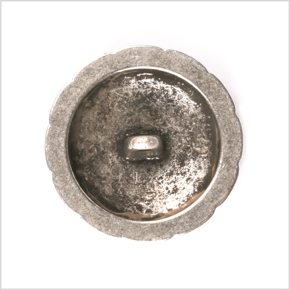 Beige/Black Metal Coat Crest Button - 44L/28mm - Detail