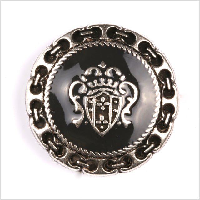 Silver Metal Coat Crest Button - 44L/28mm