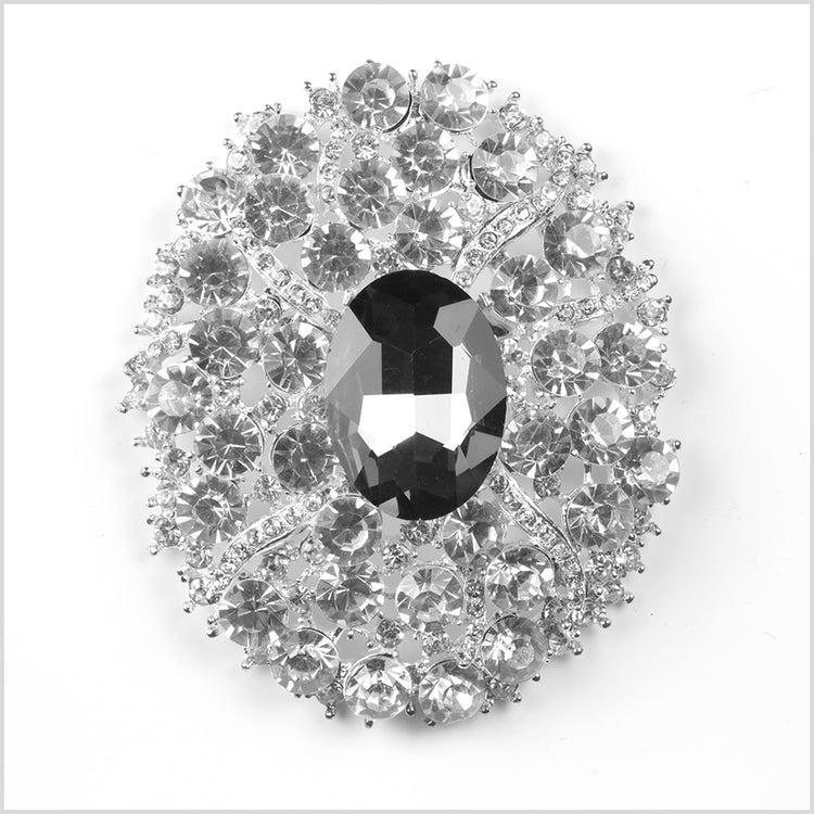 template--26688905969737__main-Silver Rhinestone Brooch