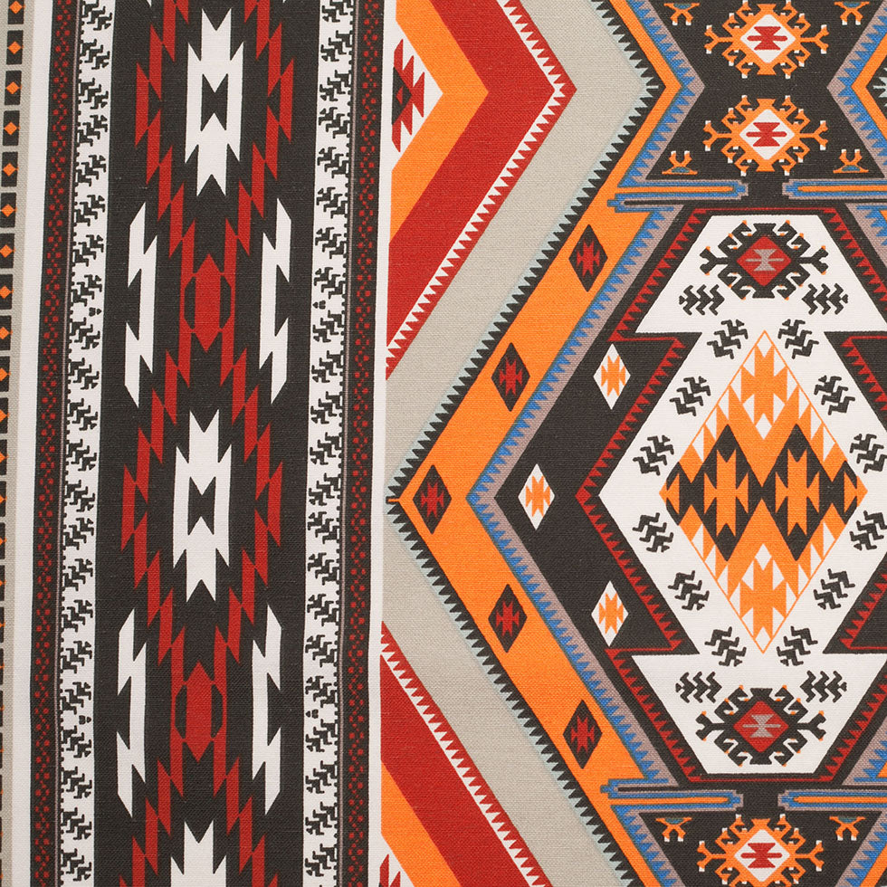 Spanish Multicolor Geometric Cotton-Polyester Print