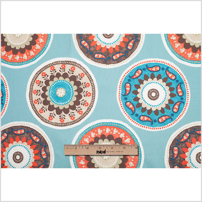 Spanish Blue Medallion Cotton-Polyester Print - Full