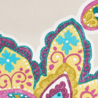 Spanish Beige Floral Cotton-Polyester Print Detail