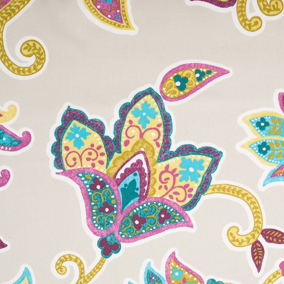 Spanish Beige Floral Cotton-Polyester Print