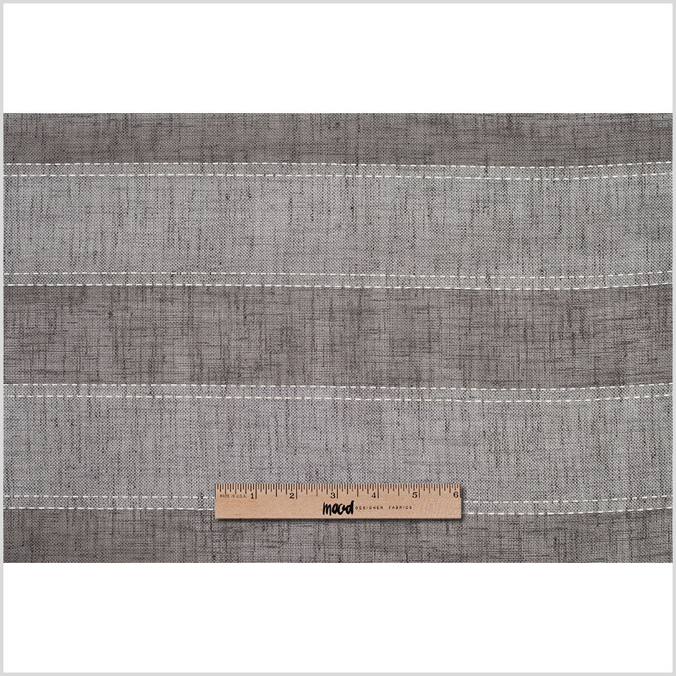 Spanish Gris Sheer Striped Polyester Woven Full