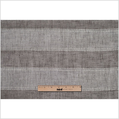 Spanish Gris Sheer Striped Polyester Woven Full