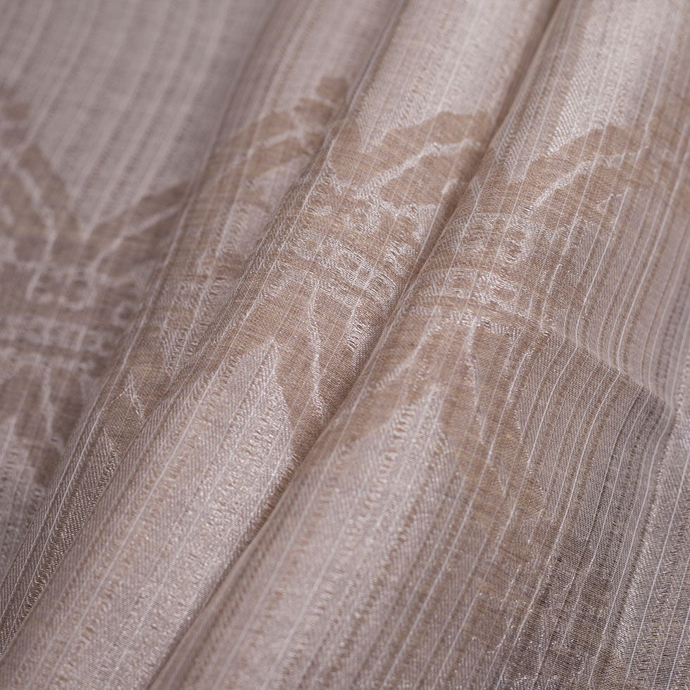 Metallic Beige Sheer Polyester Woven Folded