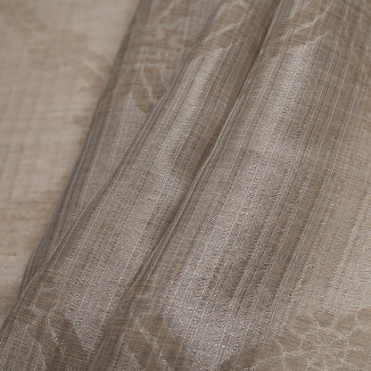 Metallic Beige/Silver Sheer Polyester Woven Folded