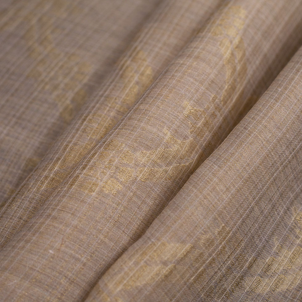 Metallic Antique Gold Sheer Polyester Woven Folded