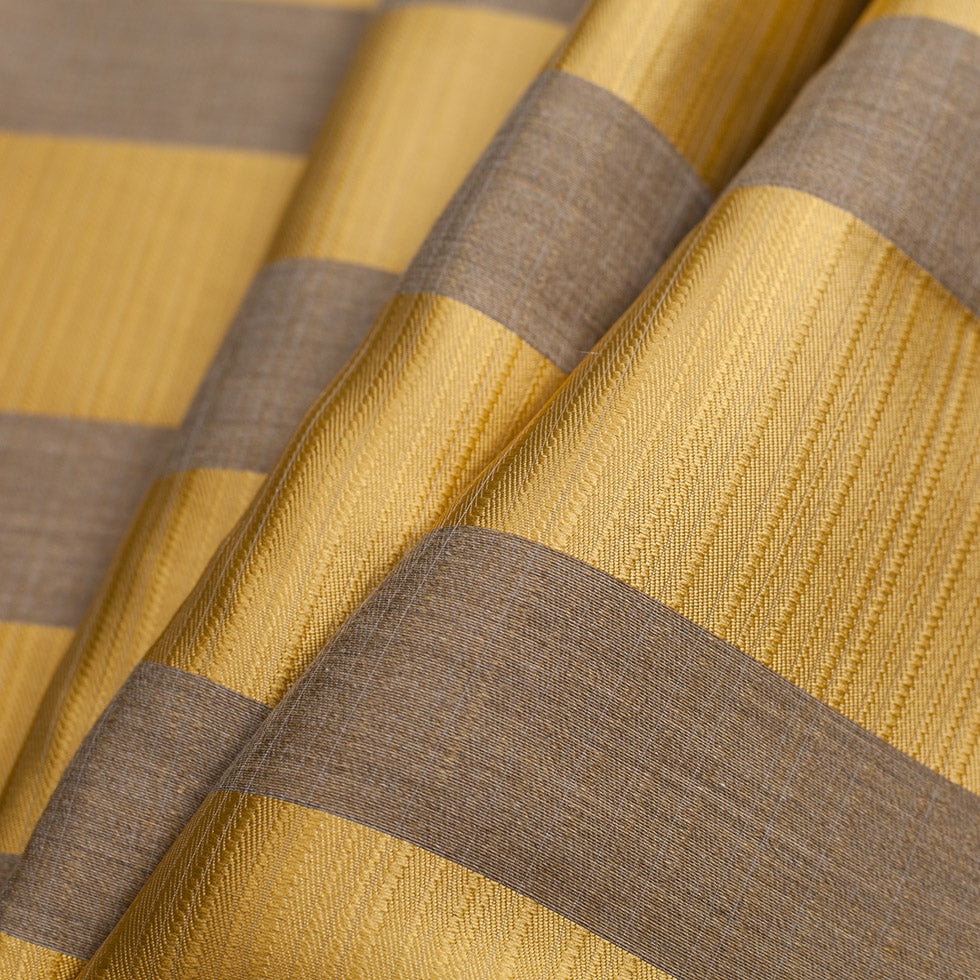 Striped Gold/Beige Polyester Woven Folded