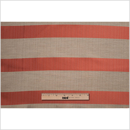 Turkish Striped Rust Polyester Woven - Full