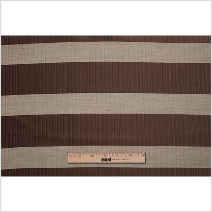 Turkish Striped Chocolate Polyester Woven - Full