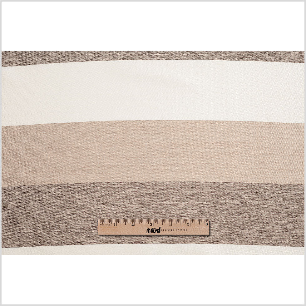 Beige/Brown Striped Polyester Woven Full