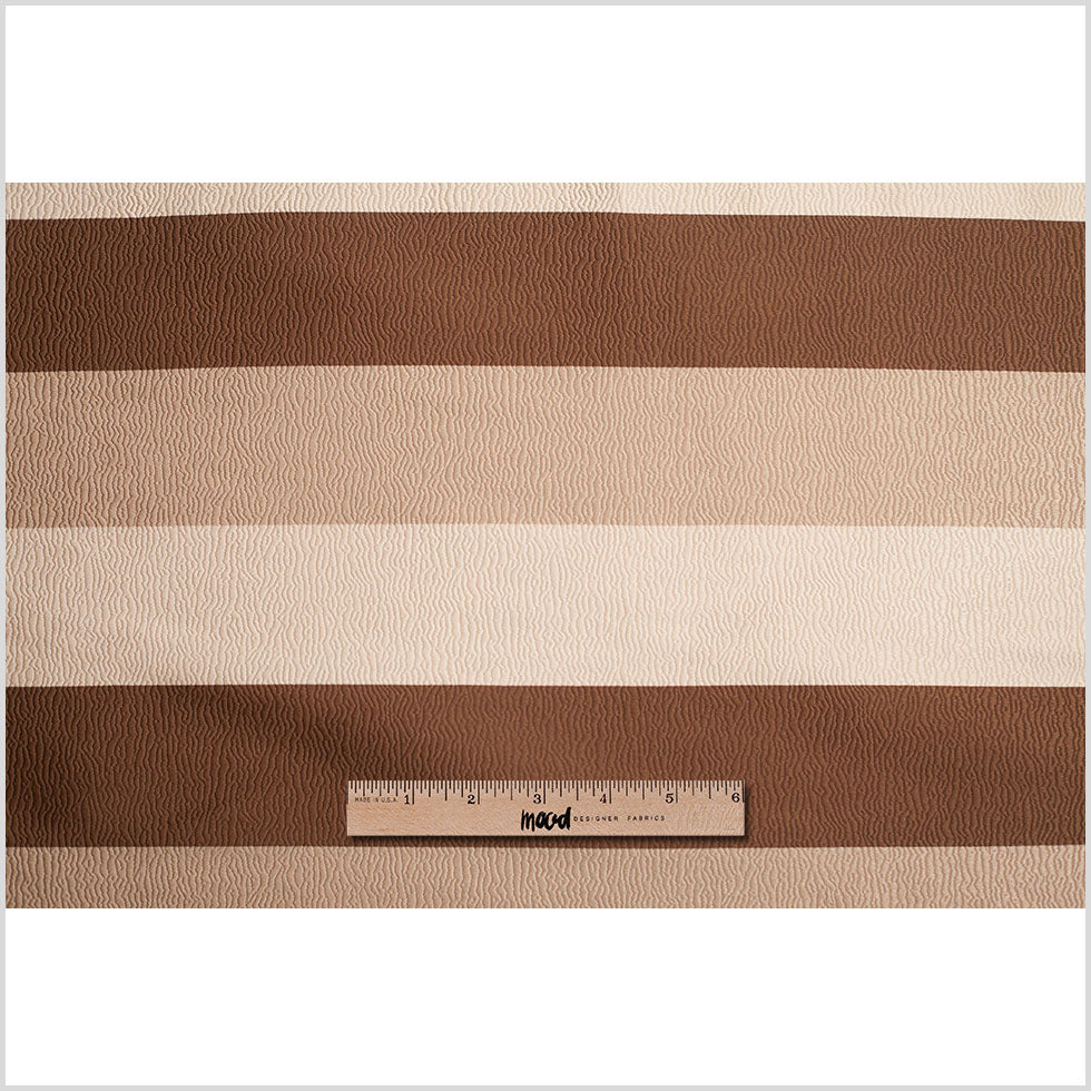 Turkish Brown Striped Polyester Brocade - Full