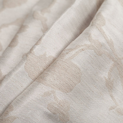 Turkish Metallic Silver Floral Polyester Brocade - Folded