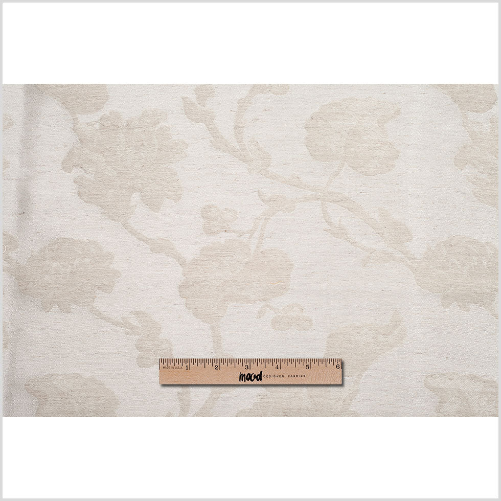 Turkish Metallic Silver Floral Polyester Brocade - Full