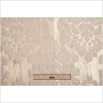 Turkish Metallic Gold/Beige Damask Polyester Brocade - Full