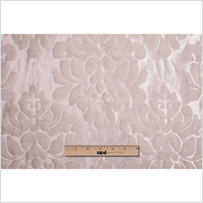 Turkish Metallic Pink/Beige Damask Polyester Brocade - Full