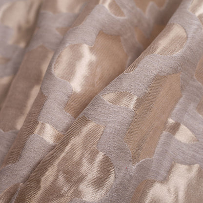 Turkish Metallic Gold Morocan Polyester Brocade - Folded