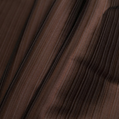 Turkish Striped Brown Polyester Satin - Folded