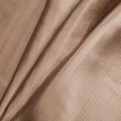 Turkish Striped Mocha Polyester Satin - Folded