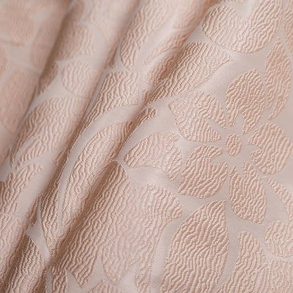 Turkish Cream Floral Polyester Jacquard - Folded