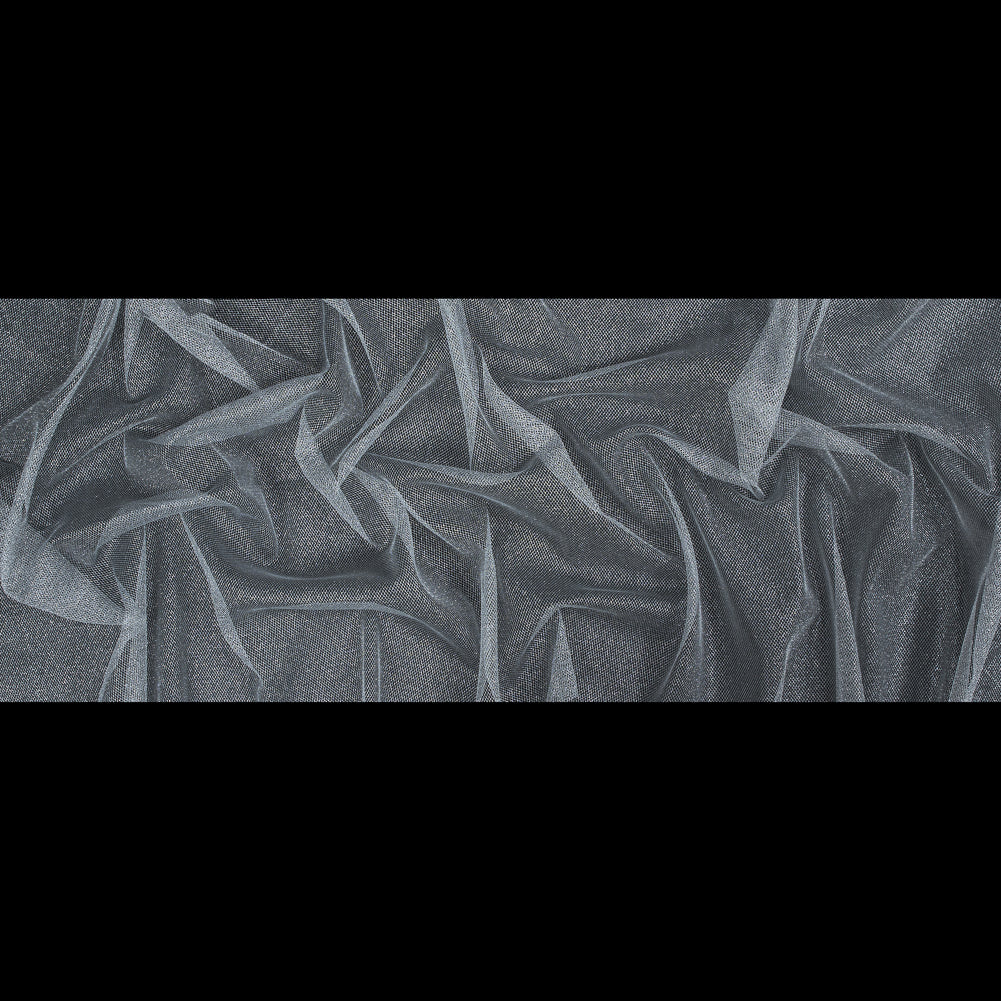 Metallic Silver and White Tulle - Folded