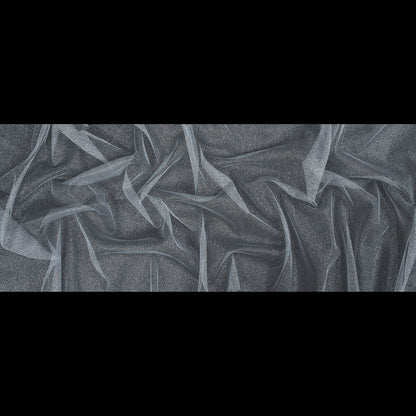 Metallic Silver and White Tulle - Folded